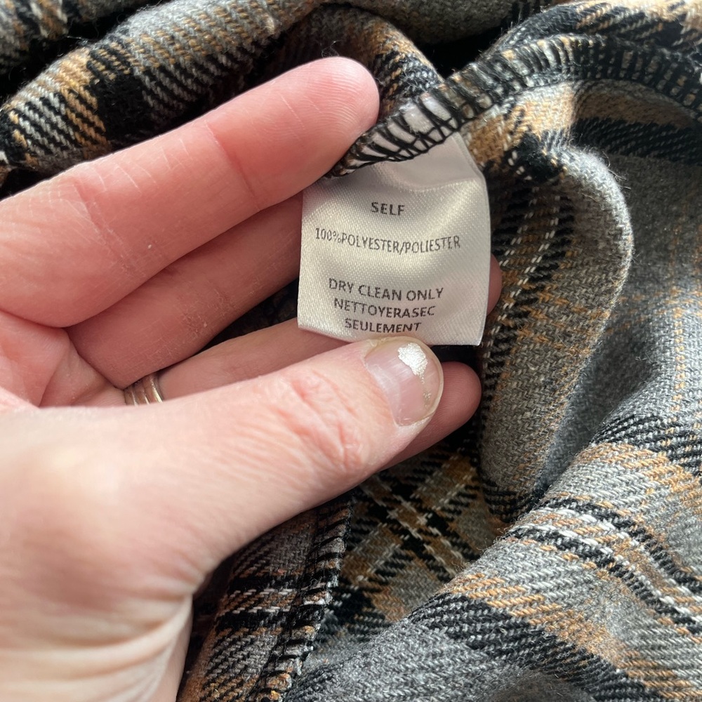 Adora Women's Small Gray Plaid Long Shacket Shirt Jacket Flannel Button Up NEW - Picture 6 of 8